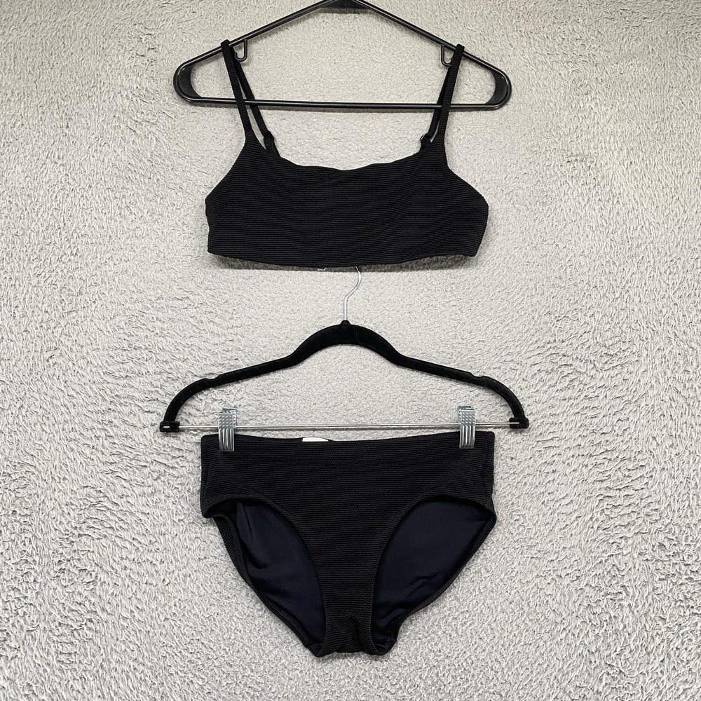 Athleta Bikini Set Womens Small Black Bralette High Waisted 2 Piece Swim Beach